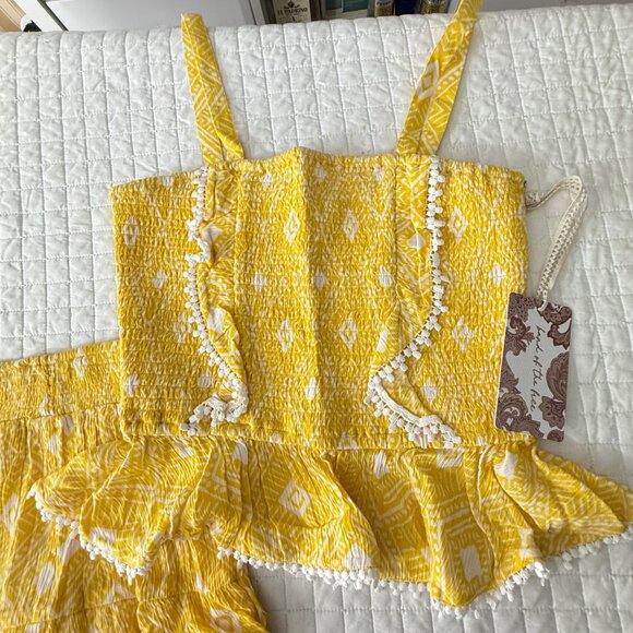 Band Of The Free Dresses & Skirts - Yellow Smocked 2-Piece Skirt Set With Lace Trim By Band Of The Free, Size S